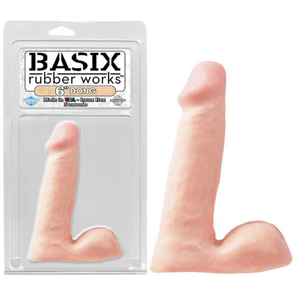 Basix Rubber Works 6'' Dong - Flesh 15.25 cm (6'') Dong Pipedreams